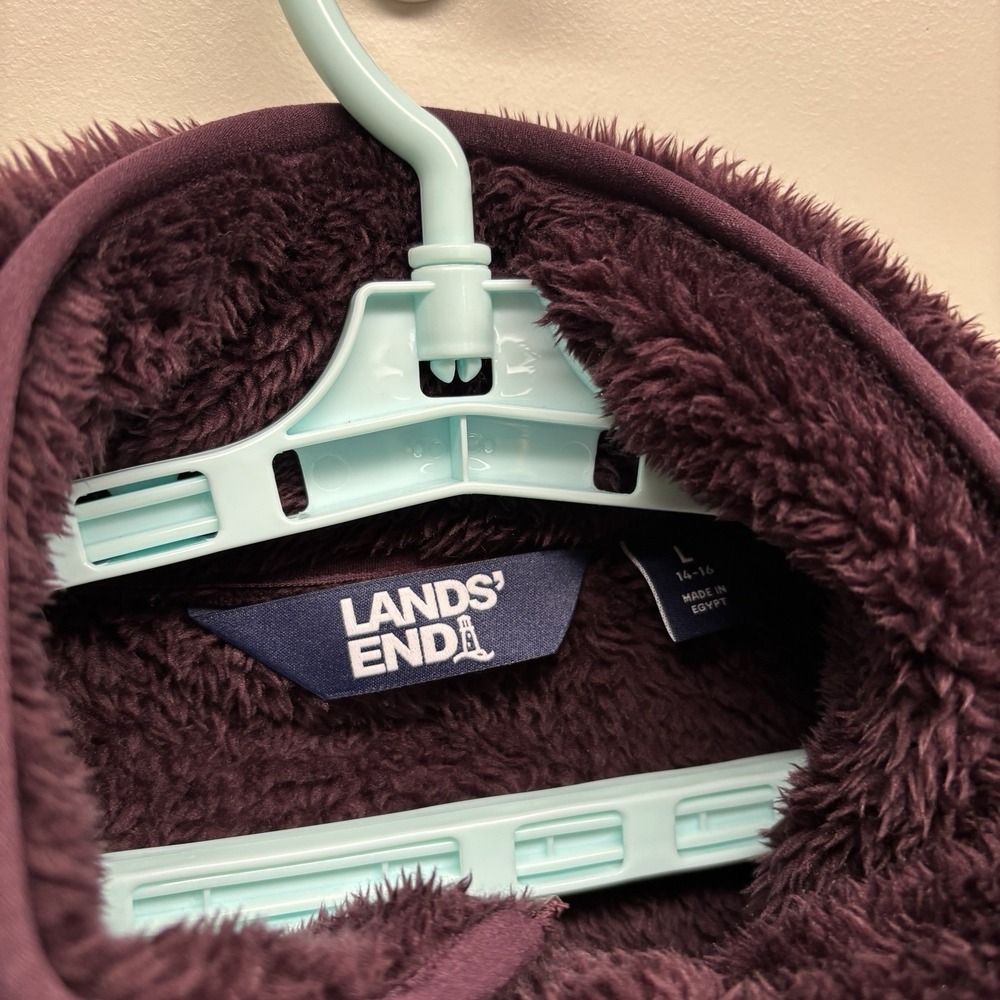 Lands' End Womens Sweatshirt Sz L Large Long Sleeve Jacket Fleece Excellent - Picture 3 of 7